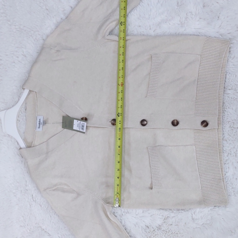 Goodfellow & Co Cream, Size L,Cardigan with Button Accents - Picture 14 of 17